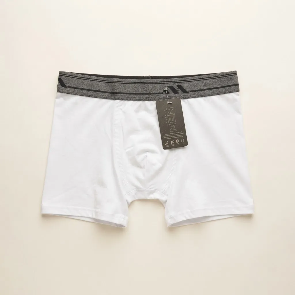 Boxer branca com cós cinza