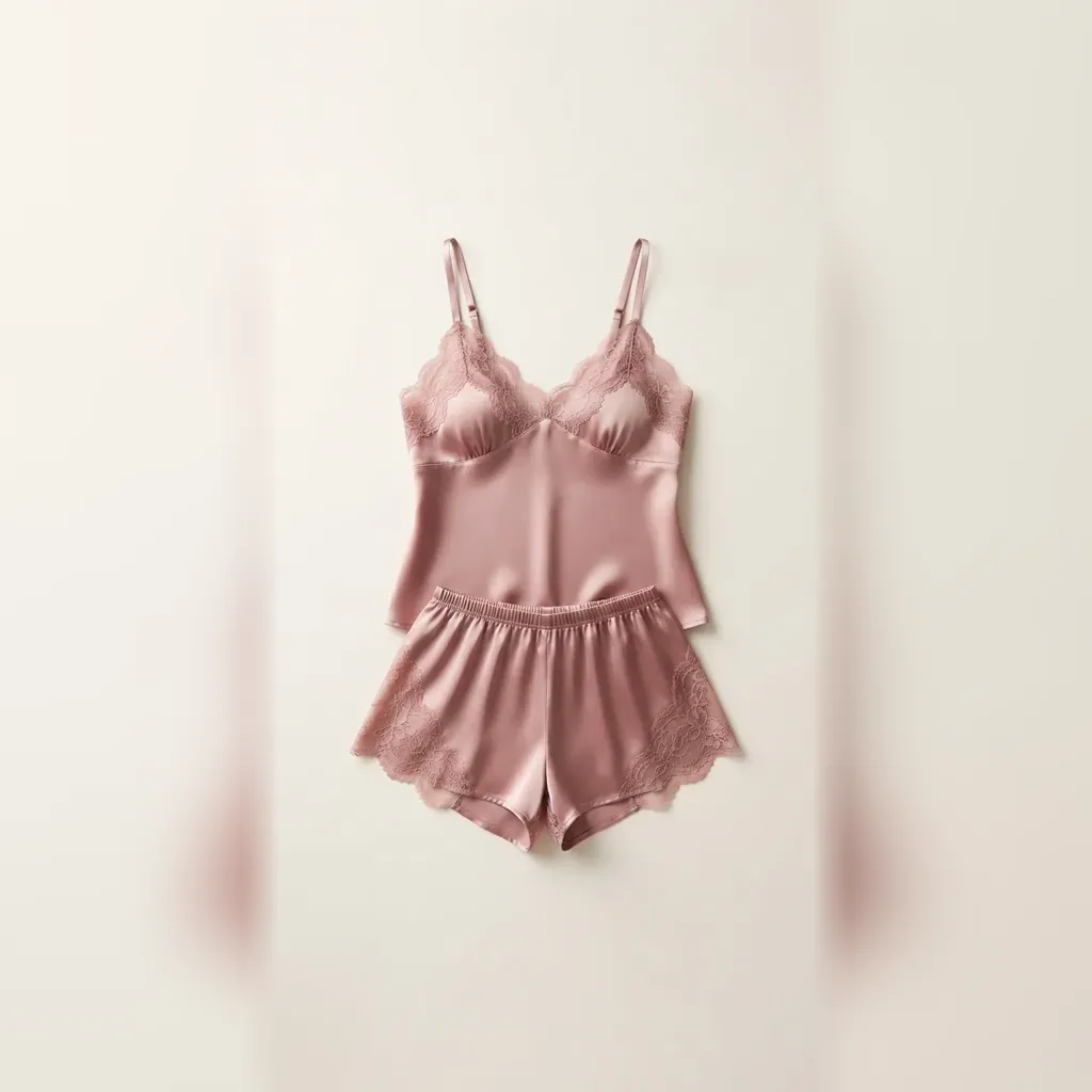 Short-doll rosa de alcinha com detalhes em renda