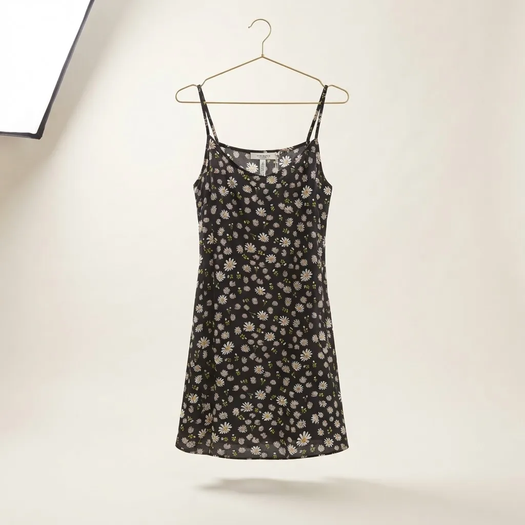 Camisola de alcinha preta com estampa floral