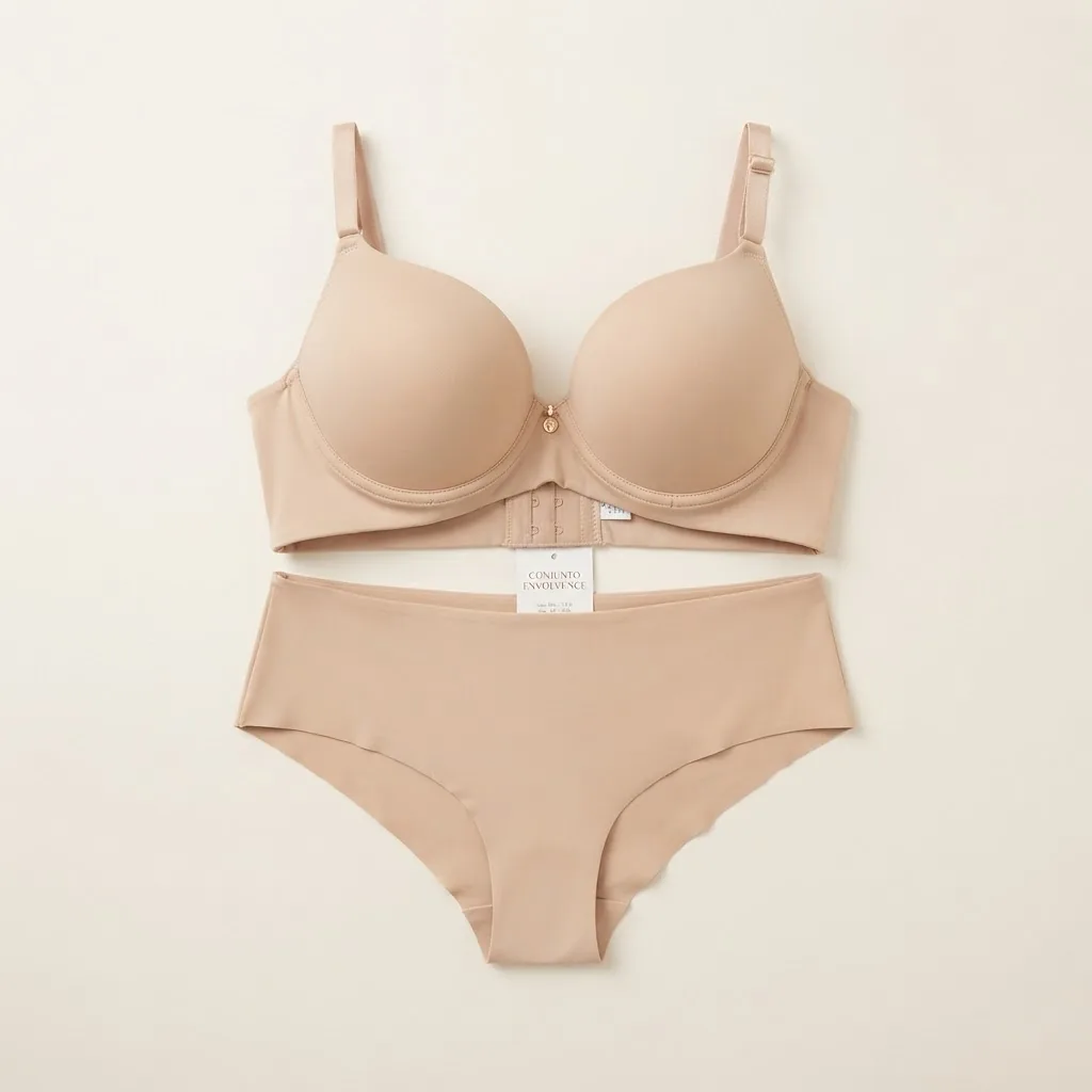 Conjunto de sutiã e calcinha na cor nude